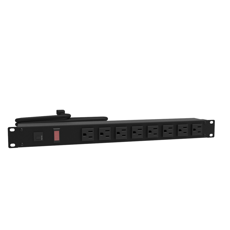 Hammond 1582 PDU (1P) 15A/125V FO (8) 5-15R P/L5-15P 6ft BK