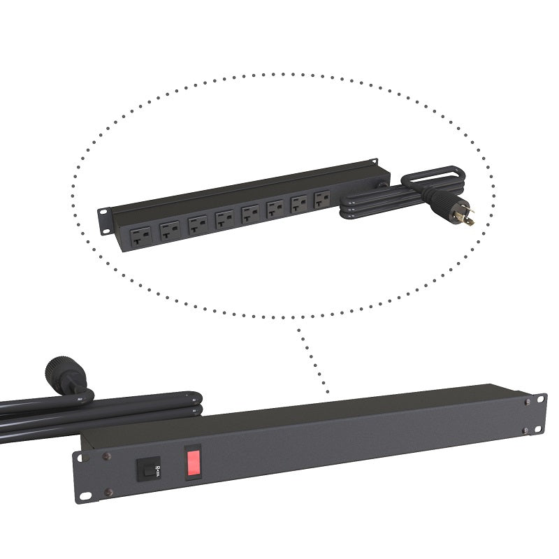 Hammond 1589-RF-RR PDU (1P) 20A/125V OF(8) 5-20R (P)5-20P 6 ft