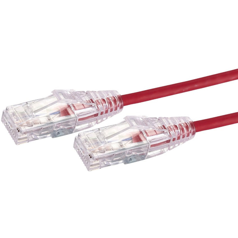 Patch Cord Ultra-thin Cat6A UTP, Fluke Tested, 28AWG Red  1ft