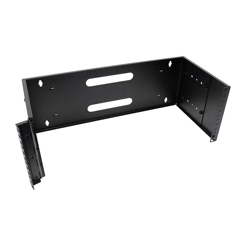 Wall Mount Rack Bracket, Assembled, Adjustable Depth, Hinged  4U