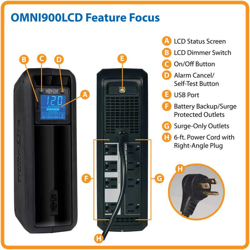 OMNI900LCD Tripp Lite UPS OmniSmart LCD 