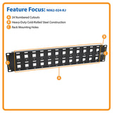 Tripp Lite series 24-Port 2U Rack-Mount Unshielded Blank Keystone/Multimedia Patch Panel
