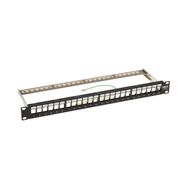 Tripp Lite series 24-Port 1U Rack-Mount Shielded Blank Keystone/Multimedia Patch Panel,