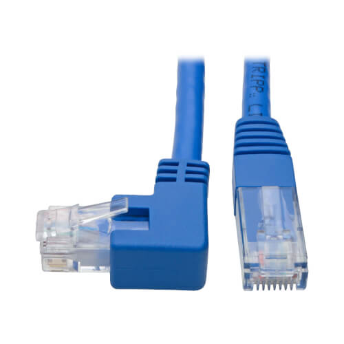 Tripp Lite Patch Cable (SLIM) Left-Angle Cat6 Gigabit Molded UTP (RJ45) 15FT BU