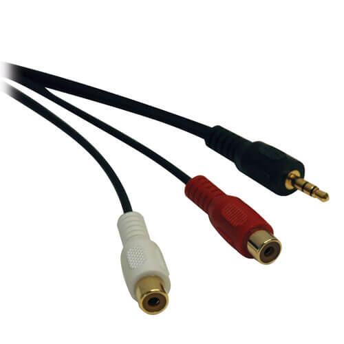 Tripp Lite 3.5 mm Mini Stereo to RCA Audio Y Splitter Adapter Cable (M/2xF), 6 i