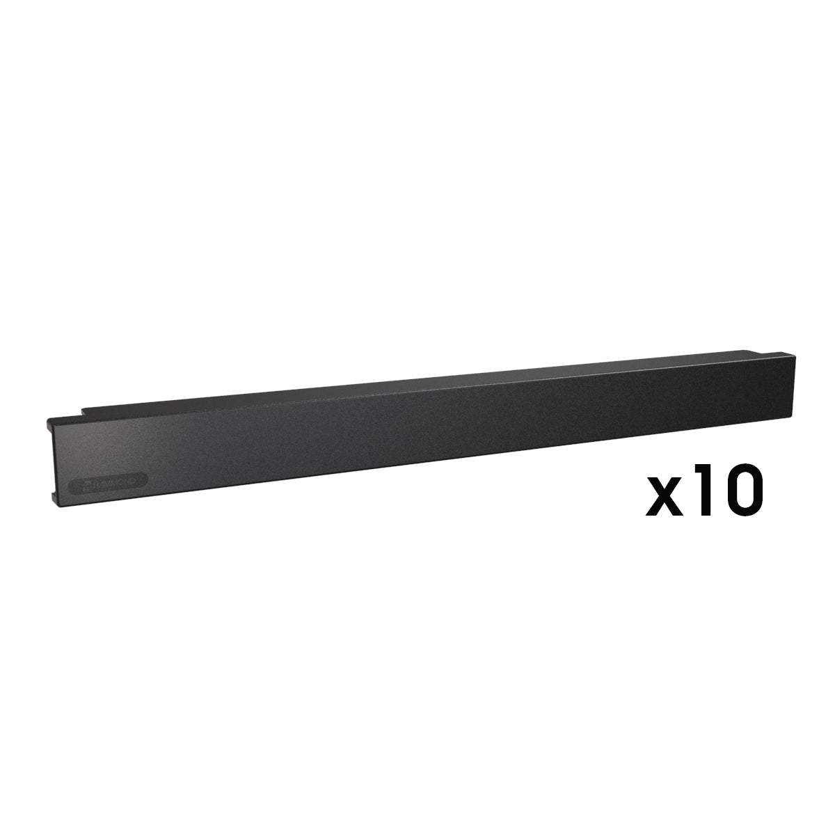 Hammond PBPP Series Plastic Rack Panel - Snap in 1U Black 10PK