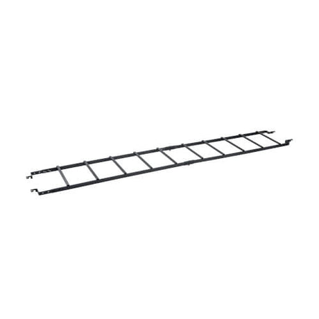 Black metal ladder on a white background