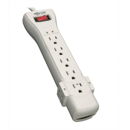 Tripp Lite Protect It!  7-Outlet 2160 Joules 7'cord LEDs Light Gray