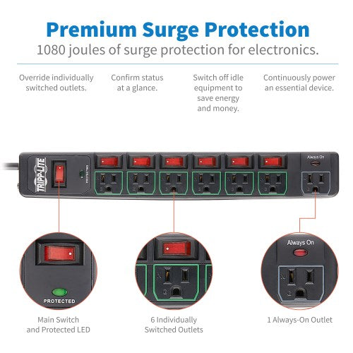 Tripp Lite ECO-Surge 7-Outlet Surge Protector, 