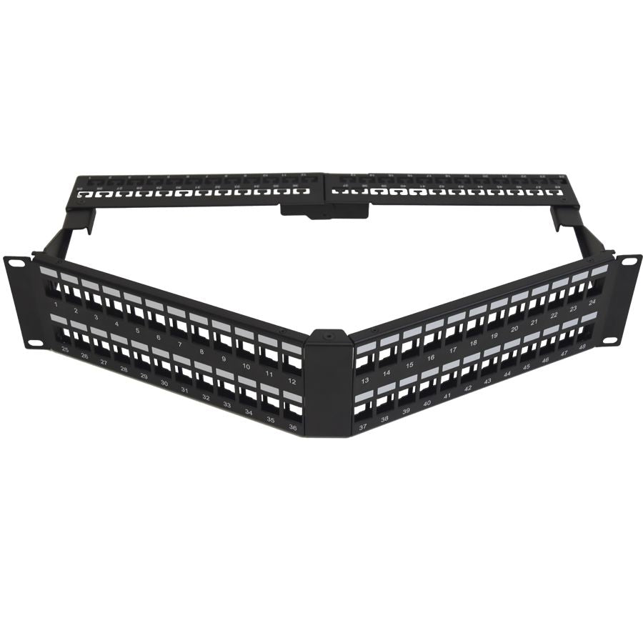 Patch Panel, Blank, Angled 48 Port 2U - Folding