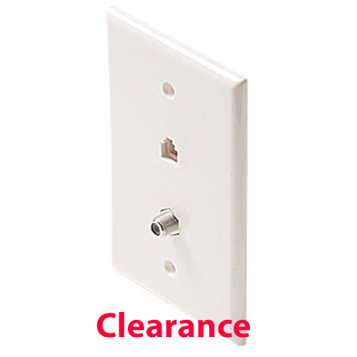 Standard 4C Tel + TV Wall Plate