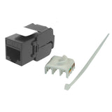 Keystone Jack Cat6 180 Degree UTP TooLess  - Black 50pk