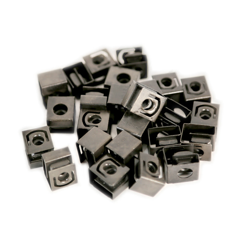 Hammond 1421N Series 10-32 Rack Rail Clip Nuts Black Oxide Finish  25pk