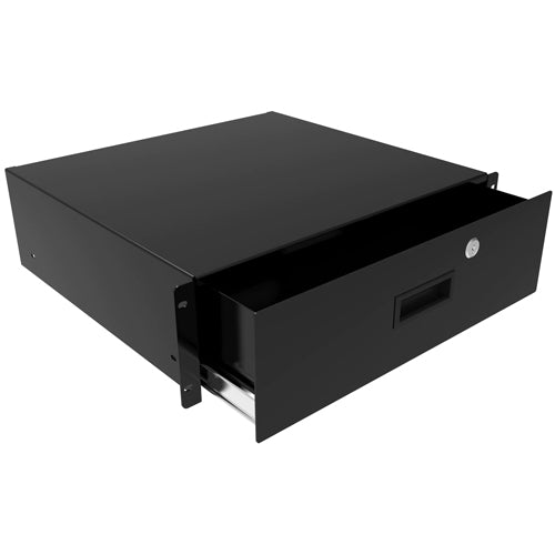 Hammond, RDRW Series, Rack Mount Locking Storage Drawer, 7U, 22"slide, Black