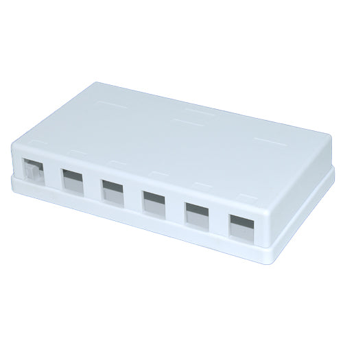 Surface Mount Box w/ Adhesive Strip & Mounting Screws -6 port